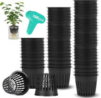100PCS 2 inch Net Cups Pots, with 20 Plant Labels for Hydroponics Aquaponics Planter Indoor Outdoor Growing Baskets Slotted Mesh