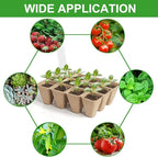 240 Cells Seed Thickened 12-Cell Peat Pots Seed Starter Kit - 20 Trays + Transplanting Tools & Plant Labels, Biodegradable Root-Friendly Seedling Cups for Vegetables Flowers Herbs Seed Starting