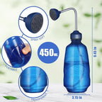 Watering Can 450ML,Succulent Watering Bottle Plant Flower Squeeze Bottle Plastic Bend Mouth Safety Wash Bottle 2 In 1 Spray Head Functionality