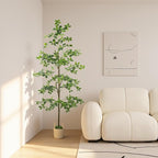 Artificial Black Olive Tree 6FT, Fake Potted Tree for Indoor Outdoor, Lifelike Faux Floor Plants with Moss Topper and Cotton Basket, Home Office Living Room Bedroom Doorway Hallway Decor