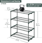 Ohuhu Plant Greenhouse Shelves 4 Tier 2 Pack Extra-Wide Stable Green House Shelving for Outdoor, 31x18x42 Inch Portable Rustproof Metal Shelf Plant Stand Rack Greenhouse Accessories