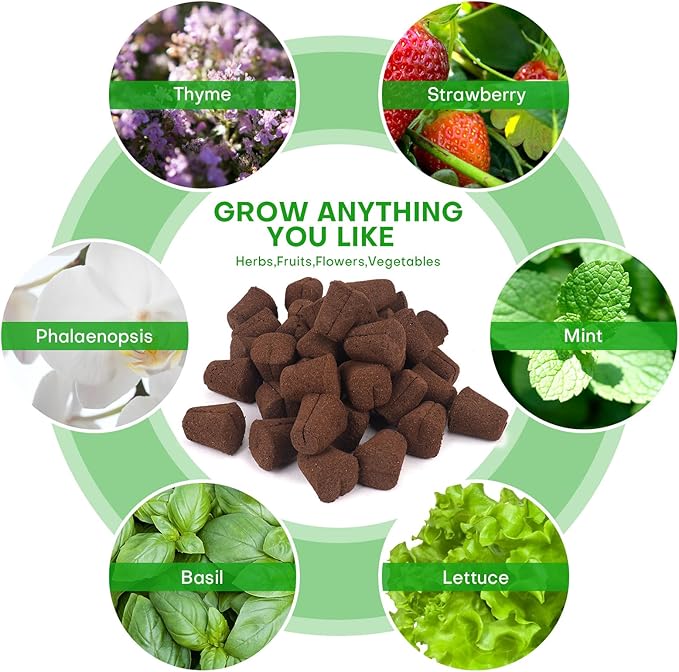 50 Pcs Grow Sponges,Replacement Seed Starter Plugs for Cuttings,Great for Soil, Tray or Planting Pods, Promotes Herbs, Vegetables and Flowers Growth