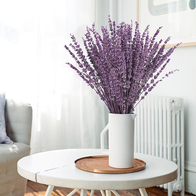 Uieke Dried Lavender Flowers Bundles, 16" Dried Purple Preserved Lavender Stems Bouquet for Shower Weeding Home Fragrance Vase Crafts Decor, 100g(3.52oz)