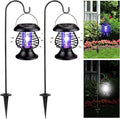Qualirey Solar Bug Zapper Outdoor Waterproof Mosquito Repellent Outdoor Solar Zapper Plastic Ring Bug Lights Insect Mosquito Killer Lamp(Antique Brass,2 Pcs)