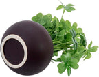 MyGift Modern Trio of Artificial Assorted Green Leaf Plants Potted in Decorative Round Brown Ceramic Pots, Faux Foliage Indoor Tabletop Houseplants, 3 Piece Set