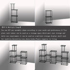 Twhep Tall Multi Tier Plant Stand, 13 Tiers Multifunctional Plant Stands for Indoor Plants, Decorative Black Steel Plant Shelf for outdoor Patio Garden Balcony and Yard
