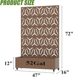 Casaphoria Metal Raised Garden Bed with Trellis and Wheels, 72"x47"x16" Arched Planter Box for Climbing Plants, Vegetables & Vines, Features Drainage Holes and Privacy Screen, Brown-Star