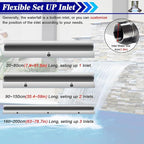Stainless Steel Pond Waterfall Spillway - Straight Spout Fountain Kit for Garden, Backyard & Pool Water Features - Outdoor Waterfall Decoration