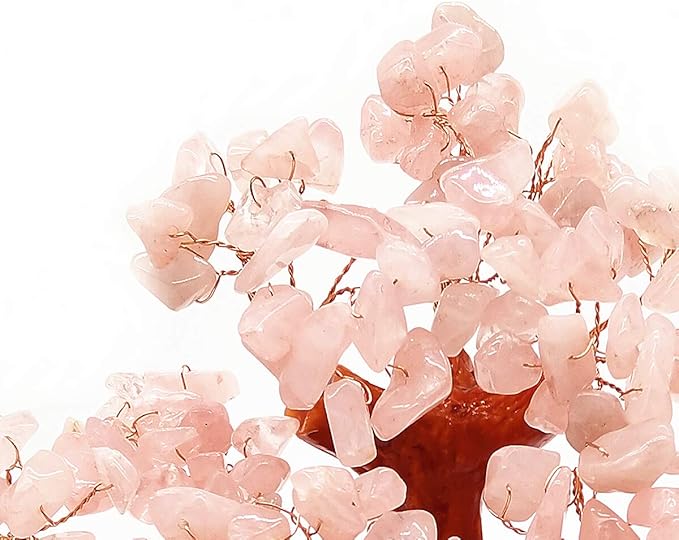 Colorsheng Feng Shui Quartz Crystal Money Tree Bonsai Style Decoration for Luck and Wealth (Pink)