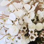 20pcs White Artificial Flowers Bulk For Vase That Look Real, White Flower Centerpiece For Table, Silk Floral Home Decor Indoor, Faux Kiku + Eucalyptus Stems + Wildflowers, Flores Blancas Artificiales