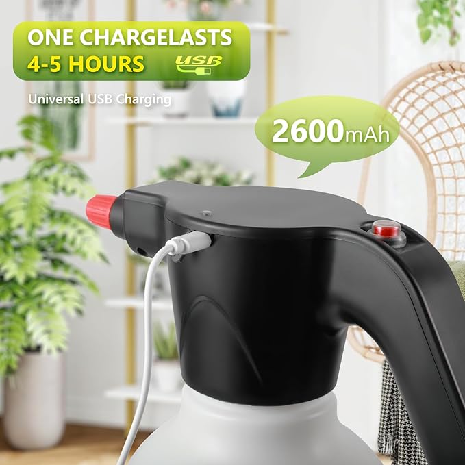 Electric Spray Bottle, 2L/0.5 Gallon Plant Sprayer, Pump Sprayer with Adjustable Nozzle, Suitable for Indoor Plant Watering, Fertilization, Gardening & Cleaning