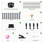 150FT Drip Irrigation System for Garden – Automatic Watering Kit with Solid Brass Metal Connectors, 360° Bendable Tubing &50 Adjustable Nozzles for Greenhouse, Lawn, Yard & Plants
