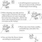 Chuangdi 2 Pieces Artificial Phalaenopsis with Suction Cups Terrarium Plant Decoration Reptile Habitat Plant Decor for Hermit Crab Lizards Geckos Snake Reptile (Purple, Yellow)
