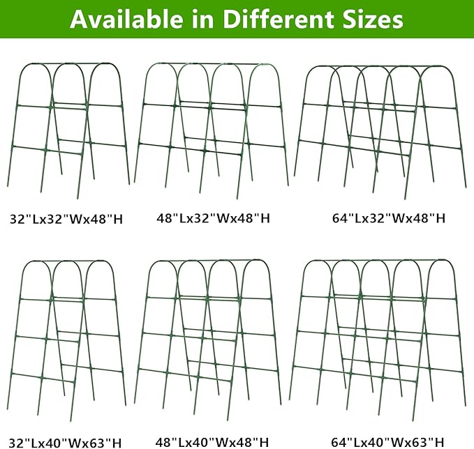 Cucumber Trellis for Raised Bed, U-Shape Garden Trellis for Climbing Plants Outdoor, Metal Arch Vegetables Trellis, Plant Support for Grape Vine Beans Squash Peas Flower