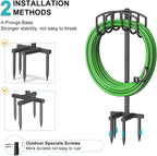 Keten Garden Hose Holder, Detachable Metal Water Hose Holder Stand, Heavy Duty Freestanding Garden Hose Reel Rack and Hose Storage Organizer for Outside Yard