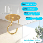 Ceiling Hooks for Hanging Plants-Metal Heavy Duty Wall Mounted Hangers for Hanging Bird Feeders, Planters, Wind Chimes, Include Professional Drywall Anchors (3-Pack) (Gold)