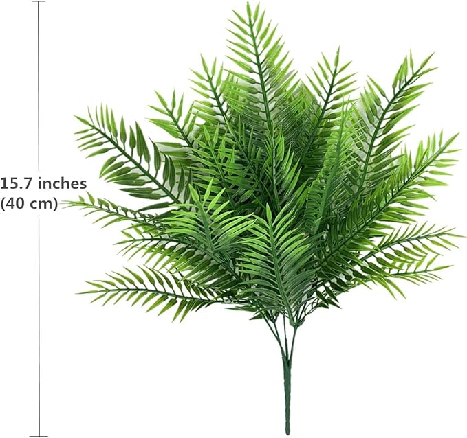 CATTREE Artificial Shrubs, Plastic Plants Bamboo Grass Fake Green Bushes Greenery Décor for Wedding Indoor Outdoor Home Garden Verandah Office Table Centerpieces Arrangements Decoration 4 Pcs