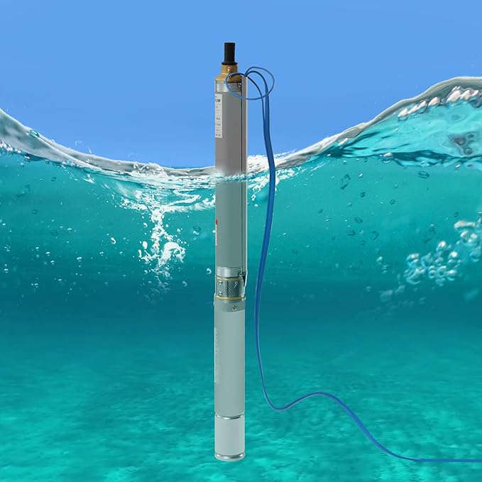 Submersible Pumps 3" OD Pipe 110V/60HZ 0.75KW 1HP Stainless Steel submersible well pump 1" Outlet Submersible Bore Pump submersible well pump with Control Box for Industrial and Home Use (0.75KW 1HP)