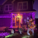 JMEXSUSS 400 LED Purple Christmas Lights Indoor Outdoor, 132 ft String Lights Plug in with Remote, 8 Modes Purple Christmas Tree Lights for Garden Patio Party Christmas Decoration (Pack of 2)