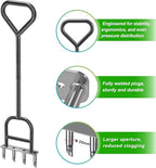 Dolibest Lawn Coring Aerator, Manual Lawn Aerator, 4 Stainless Steel Corer Plug Aerator with Triangular Handle, Pre-Assembled Manual Grass Aerating Tool & Cleaning Hand Tool for Improving Lawn Health