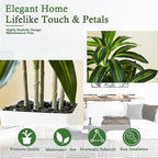 Artificial Dracaena Tree：7FT Faux Silk Tropical Yucca Floor Trees Realistic Fake Green Plant with Natural Wood Trunk & Lifelike Leaves for Home Office Decor Indoor & Outdoor (7FT,1-Pack,White)