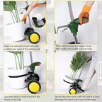Plant Caddy Plant Dolly with Wheels Heavy Duty,Adjustable Grabbing Arm Plant Rollers for Outdoor Plants,Fits Pots from 8" to 30" High & Max 165 Lbs Weight Capacity