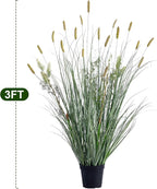 2 Pack Lifelike Faux Plastic plantas Synthetic Pampas Grass Indoor Outdoor Realistic Floor Plants pet Friendly Artificial Grass for Home Office Wedding Patio Fake Grass Decor Housewarming Gift