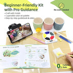 Microland Air Dry Clay Art Set Fake Succulents Flower Making Kit Adult Arts and Crafts for Women Creative Craft Kits for Teens DIY Mini Plant Crafting Set Crafty Flower Gift Artist Gift for Mother Fun