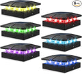 Peasur 4x4 Post Solar Lights RGB Color Changing, 6 Packs Waterproof LED Solar Cap Lights for 4×4/3.5×3.5 Wood/Vinyl Posts, Post Top Lighting Outdoor for Fence Deck Mailbox Porch Railing