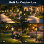 DERAYSION 12 Pack Solar Lights Outdoor, Solar Pathway Lights Auto On/Off Waterproof Garden Landscape Lighting for Path, Yard, Walkway, Driveway Decor