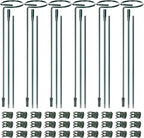 Mwellewm 6 Sets Plant Stakes 12/25/36 Inch Adjustable Plant Support Stakes Tall for Indoor Outdoor Plant Holder Stick Steel Garden Stem Pole Amaryllis Stakes with 30 Clip for Tomato Orchid Lily Flower