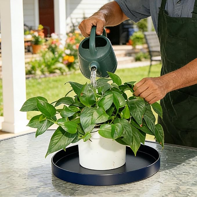 1 Pack 10 inch Plant Saucer Drip Tray, Heavy Sturdy Plastic Planter Flower Pot Drainage Tray Plate Saucers for Indoor Outdoor Garden, Plant Water Drip Trays for pots Base (10", Blue)