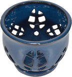 W&W Orchid Pot with Holes and Saucer for Repotting, Blue, 6.5"