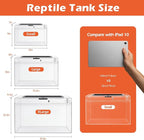 AZV Reptile Terrarium Starter Kit,8 Piece Small Reptile Tank with Escape-Proof Locks,Mesh Top,Multi-Vent Compatible Habitat,Durable Clear PC,Easy-Clean Waterproof Base for Geckos,Frogs,Spiders XLarge