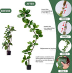 Bailikang 7.2ft Artificial Rubber Tree Faux Plants Indoor Faux Floor Artificial Trees Indoor,Fake Plant Fake Tropical Plants,Large Floor,Real Touch Rubber Tree for Home Decor