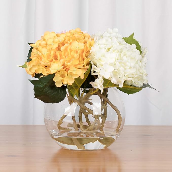 WGV Bowl Glass Vase, Diameter 6", Height 4.5", Open Width 4", (Multiple Sizes Choices) Clear Bubble Planter Terrarium Fish Bowl for Wedding Event Home Decor, 1 Piece (VBW0006A)