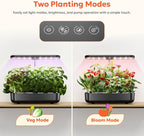 owltron Hydroponics Growing System Kit, 12 Pods Indoor Herb Garden with 24W LED Grow Light Full Spectrum, Planting Height Up to 20", Quiet Water Pump, Indoor Gardening for Gifts, Kitchen, Black