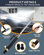 Upgraded Jet Nozzle for Garden Hose with 2 Different Nozzles and Hose Quick ConnectorsWasher Tools with 2 Different Nozzles and Quick Connectors