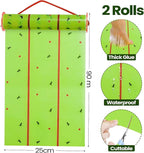 Qualirey Giant Sticky Fly Traps, Fly Strips for Indoor Outdoor Hanging Flying Tapes Non Toxic Ribbon Fruit Gnat Killer for Mosquito Plants House Horse Stable(59.06ft,Fluorescent Green,2 Pcs)