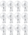 Pawfly 12 Pcs Aquarium Suction Cups with Clips, Plant Leaf Seaweed Clip, Fish Tank Accessories, Aquarium Suction Cup Clips, Clear Plastic Fish Feeding Tool, Underwater Fish Feeder, Veggie Feed Holder