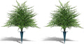 2Pcs Artificial Fern Topiary Trees, Fake Shrubs with Ground Spike, Faux Bushes for Porch Plants, UV Resistant Artificial Evergreen for Outdoors Indoor Front Garden