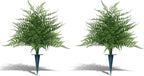 2Pcs Artificial Fern Topiary Trees, Fake Shrubs with Ground Spike, Faux Bushes for Porch Plants, UV Resistant Artificial Evergreen for Outdoors Indoor Front Garden