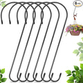 6 Pack 16 Inch Extra Large S Hooks for Hanging Plants, Rust-Proof Heavy Duty Tree Branch Hook Plant Hooks Outdoor for Hanging Bird Feeder,Patio,Indoor Uses