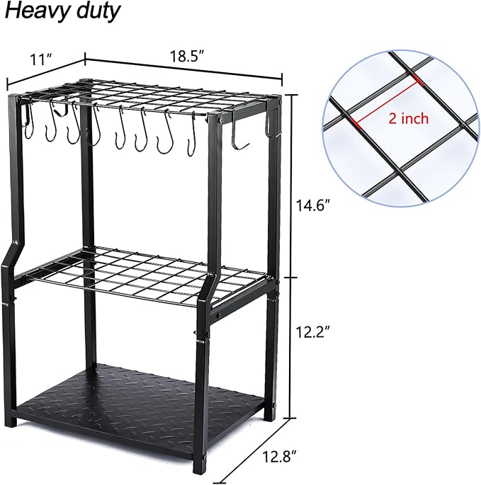 UU-Major Garden Tool Organizer,Yard Tool Rack Heavy Duty,Free Standing for Garage Corner,Garage Organization,Garage Organizers and Storage,Garden Tool Holder for Lawn,Shed,Outdoor,Metal