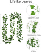 ARTKAIKE Fake Vines for Room Decor Aesthetic Artificial Plant Ivy Leaves Hanging Greenery Garlands for Home Bedroom Wall Wedding Party Decor (336FT 48PCS Vines)