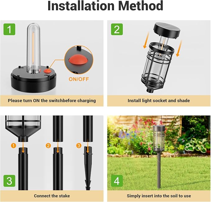Amzarp 12 Pack Solar Garden Lights, Bright LED Solar Pathway Lights Outdoor IP65 Waterproof Rugged Shatterproof Auto On/Off for Landscape Garden Yard Walkway Driveway Lawn Lighting (6500K White Light)