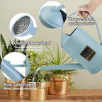 0.5 Gallon Small Watering Can for Outdoor Indoor Plants for House Plants, 12 oz Glass Plant Mister Spray Bottle for Bonsai Garden Flowers (Blue)