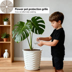 3 Pcs Plant Pot Cover, 11.8 Inch Plant Pot Grid with Stakes, Cuttable Plant Protector from Cats Digging Stopper, Flower Cover Soil Protectors for Indoor Outdoor(Brown)