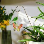 HDCRYSTALGIFTS 4pcs Blown Glass Butterfly Stakes Garden Decorations, Colorful Butterfly Suncatchers with 13.5inch Small Golden Stakes for Flower Bouquet Outdoor Indoor Plant Pot Flower Bed Home Décor