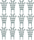 UWIOFF 12 Pack Trellis for Potted Plants, Garden Trellis for Climbing Plants Plastic Mini Climbing Plant Trellis Flower Pots Support Stackable Trellis for Climbing Plants Peas, Dark Green
